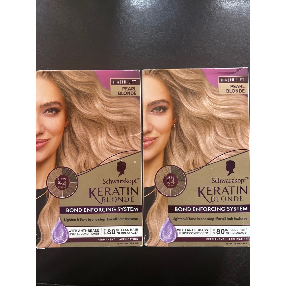 Schwarzkopf Keratin Blonde 11.4 Hi-Lift Pearl Blonde Hair Color Set of 2